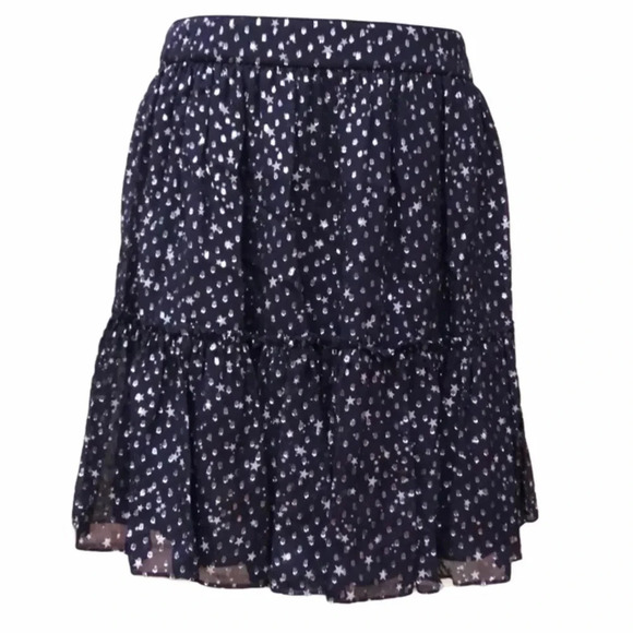 Kate Spade silk navy night sky lurex dot skirt, 10 - Picture 1 of 9